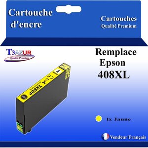 T3AZUR - Cartouche compatible avec Epson WorkForce Pro WF-C4810DTWF 408 408L 408XL - Jaune