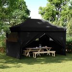 vidaXL Tente de réception pliable escamotable 4 parois latérales noir