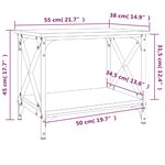 vidaXL Table d'appoint Noir 55x38x45 cm Bois d'ingénierie
