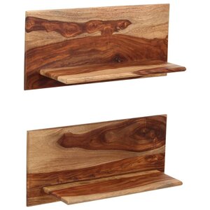 vidaXL Étagères murales 2 Pièces 58 x 26 x 20 cm Bois massif