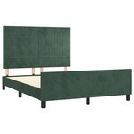 vidaXL Cadre de lit avec tête de lit Vert foncé 140x190 cm Velours