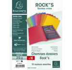 Paquet De 10 Chemises Rock''s 210 - 24x32cm - Couleurs Assorties - X 10 - Exacompta