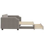 vidaXL Lit de jour avec gigogne et tiroirs taupe 90x200 cm tissu