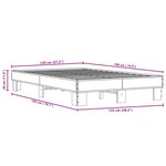 vidaXL Cadre de lit chêne fumé 120x190 cm bois d'ingénierie et métal
