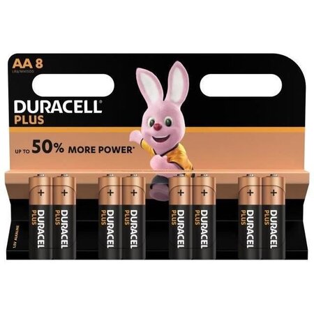 DURACELL Lot de 8 piles Plus Power AA