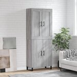 vidaXL Buffet haut Sonoma gris 69 5x34x180 cm Bois d'ingénierie