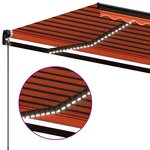 vidaXL Auvent manuel rétractable avec LED 400x350 cm Orange et marron