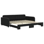 vidaXL Lit de jour avec lit gigogne noir 100x200 cm velours