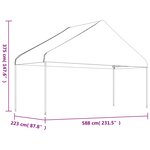 vidaXL Belvédère avec toit blanc 15 61x5 88x3 75 m polyéthylène