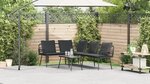 Set de canapé de jardin 2 pièces avec coussins en poly rotin noir