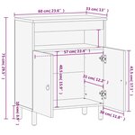 vidaXL Armoire latérale 60x33x75 cm bois massif de manguier