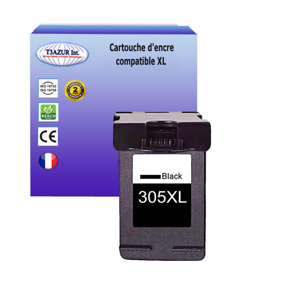 T3azur - cartouche compatible remplace hp 305 305xl (3ym62ae/3ym61ae) - noire - 650p