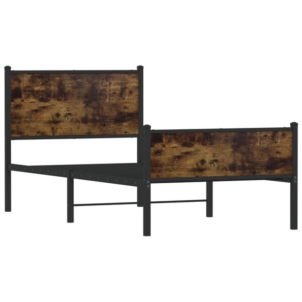 vidaXL Cadre de lit en métal sans matelas chêne fumé 80x200 cm