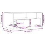 vidaXL Table basse noir 102x55x42 cm bois d'ingénierie