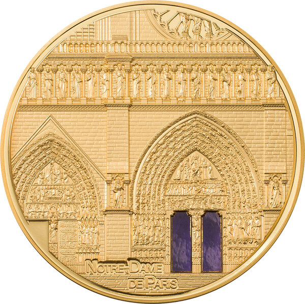 Pièce de monnaie en Or 500 Dollars g 155.5 (5 oz) Millésime 2021 Tiffany Art NOTRE DAME DE PARIS