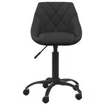 Chaise fauteuil siège de bureau informatique étude velours noir 02_0024046