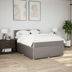 vidaXL Sommier à lattes de lit avec matelas Taupe 160x200 cm Tissu