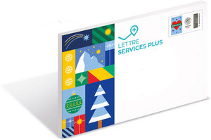 Prêt-à-Poster - Lettre Services Plus - XS - Pochette cartonnée 27,5 x 16,5 cm – épaisseur 3 cm - Des fêtes hautes en couleur