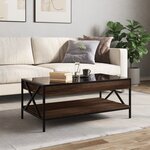 vidaXL Table basse avec LED Infinity chêne marron 90x50x38 cm