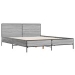 vidaXL Cadre de lit sonoma gris 140x200 cm bois d'ingénierie et métal