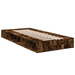 vidaXL Cadre de lit chêne fumé 90x200 cm bois d'ingénierie