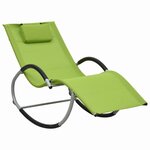 vidaXL Chaise longue avec oreiller Vert Textilène