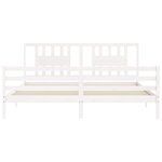 vidaXL Cadre de lit avec tête de lit blanc 200x200 cm bois massif