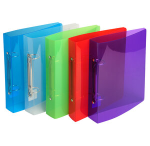 Classeur Polypro 2 anneaux 30mm Dos 40mm 17X22 cm CRYSTAL Couleur aléatoire EXACOMPTA