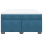 vidaXL Sommier à lattes de lit et matelas Bleu foncé 140x190cm Velours
