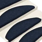 vidaXL Tapis d'escalier autocollants 15 Pièces Bleu 56x17x3 cm Aiguilleté