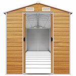 vidaXL Abri de jardin marron clair 191x895x198 cm acier galvanisé