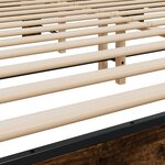 vidaXL Cadre de lit chêne fumé 200x200 cm bois d'ingénierie et métal