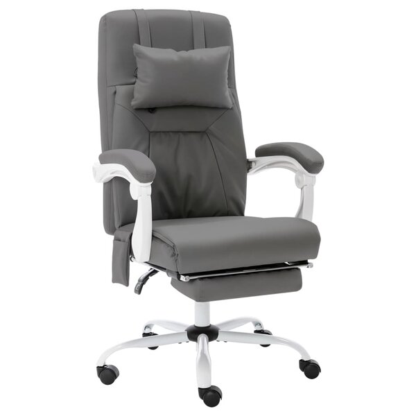 Chaise fauteuil siège de bureau informatique étude de massage similicuir gris 02_0024010