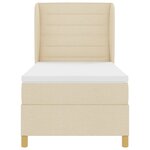 vidaXL Box Spring lit avec Matelas Crème 90x200 cm