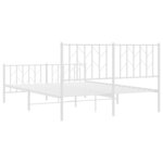 vidaXL Cadre de lit métal avec tête de lit/pied de lit blanc 135x190cm