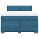 vidaXL Sommier à lattes de lit et matelas Bleu foncé 140x200cm Velours