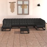 vidaXL Salon de jardin 8 Pièces avec coussins Bois de pin massif
