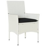vidaXL Chaises de jardin avec coussins lot de 2 blanc résine tressée
