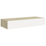 vidaXL Étagères à tiroir murales 2 Pièces Chêne et blanc 60x23 5x10cm MDF