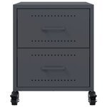 vidaXL Tables de chevet 2 Pièces anthracite 36x39x43 5 cm acier