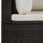 vidaXL Salon de jardin 4 Pièces avec coussins Résine tressée Marron