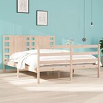 vidaXL Cadre de lit bois de pin massif 135x190 cm double
