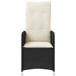 vidaXL Chaises inclinables de jardin lot de 2 et coussins noir rotin