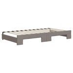 vidaXL Lit de jour avec gigogne et tiroirs taupe 100x200 cm tissu