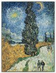 ROAD WITH CYPRESSES AND STAR 1890 By Vincent Van Gogh Colored 2.5 Once Argent & 120g Copper Monnaie 10000 Francs Chad 2024