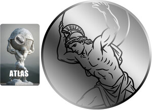 Monnaie ATLAS 1/500 Oz Palladium 25$ Liberia 2026 (PRÉCOMMANDE)