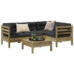 vidaXL Salon de jardin 5 Pièces avec coussins bois de pin imprégné