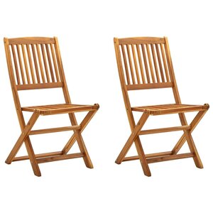 vidaXL Chaises pliables d'extérieur 2 Pièces Bois d'acacia solide