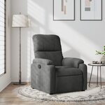 vidaXL Fauteuil inclinable gris foncé tissu microfibre