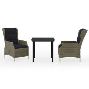 vidaXL Ensemble à manger de jardin 3 Pièces Marron